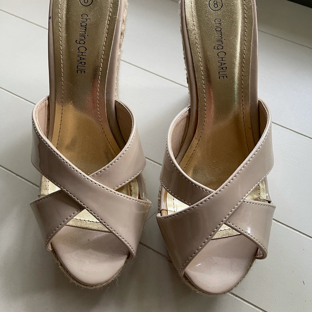 Super Cute Nude Platform Wedges Summer Sandals 👡